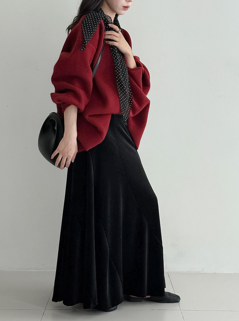 ベロアフレアロングスカート