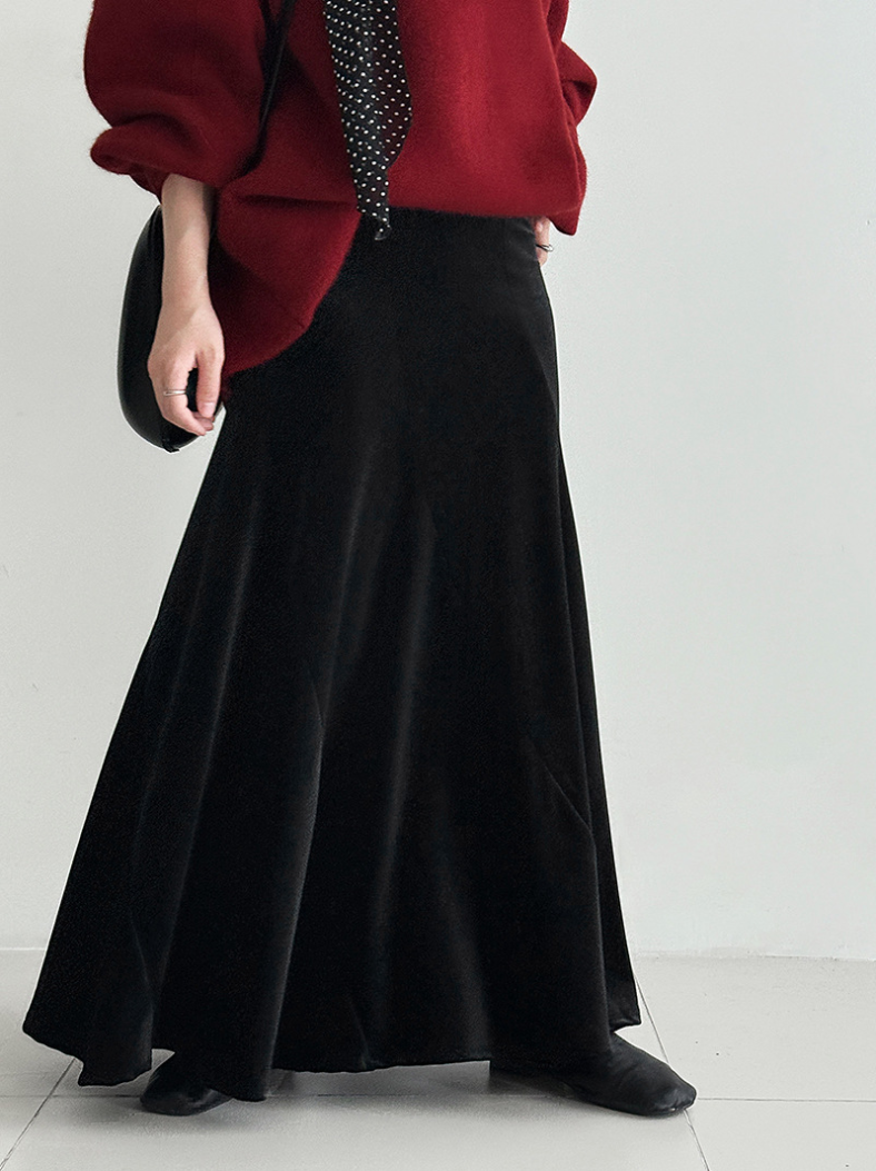ベロアフレアロングスカート