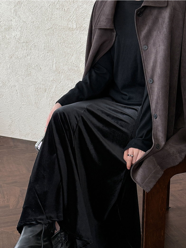 ベロアフレアロングスカート