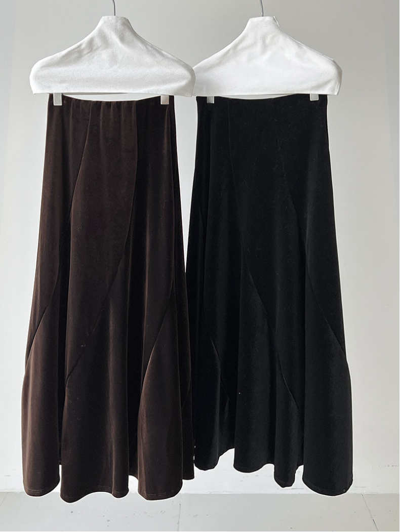 ベロアフレアロングスカート