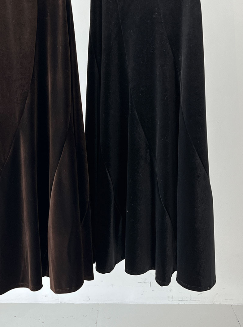 ベロアフレアロングスカート