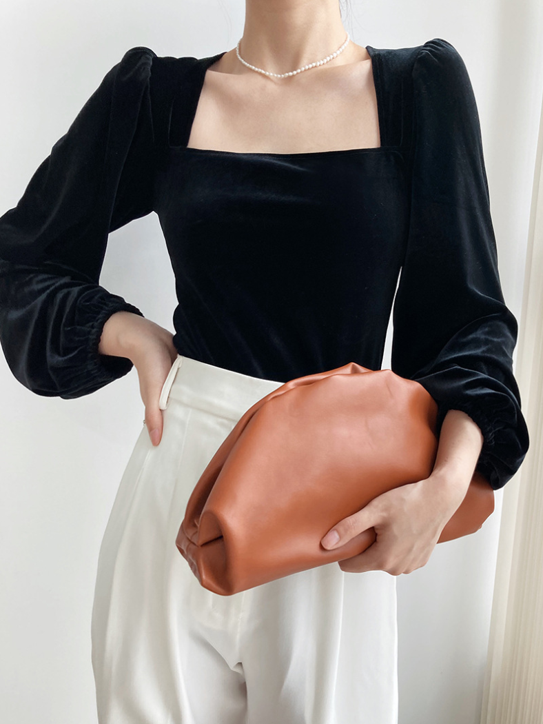 ［ SET ］スクエアネックベロアトップス×チェックAラインミニスカート