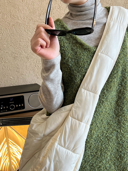 ボアタッチニットベストワンピース