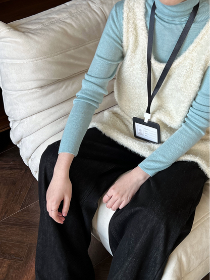 ボアタッチニットベストワンピース