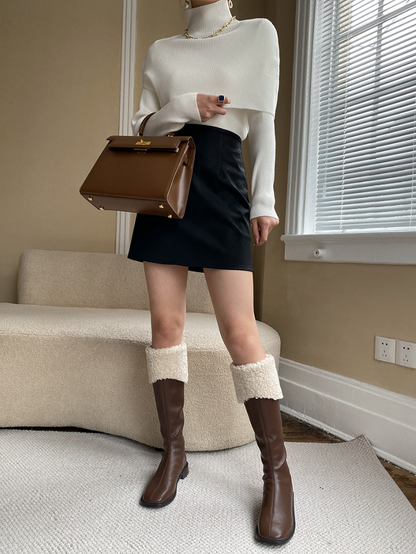 フェイクレザーミニスカート