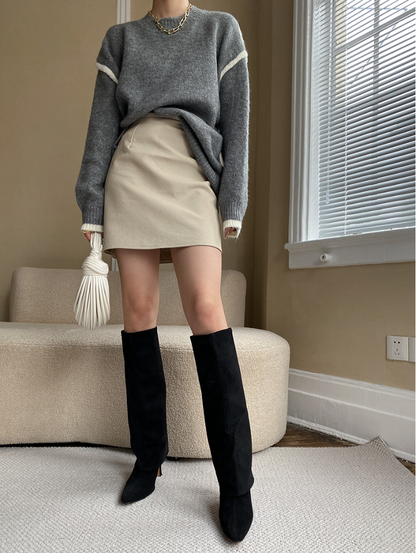 フェイクレザーミニスカート