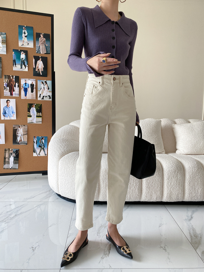 ワイドカラーニットカーディガン