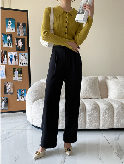 ワイドカラーニットカーディガン