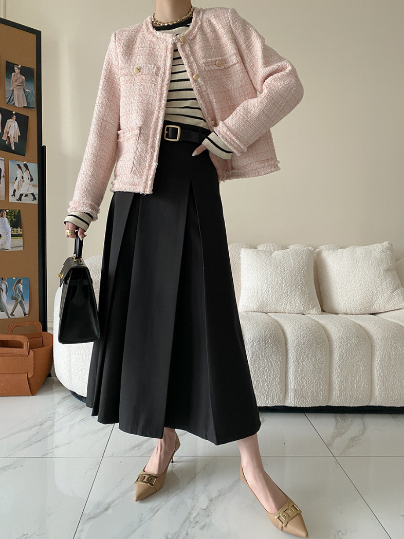 ワッフルボーダーカットソー