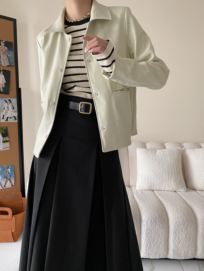 ワッフルボーダーカットソー