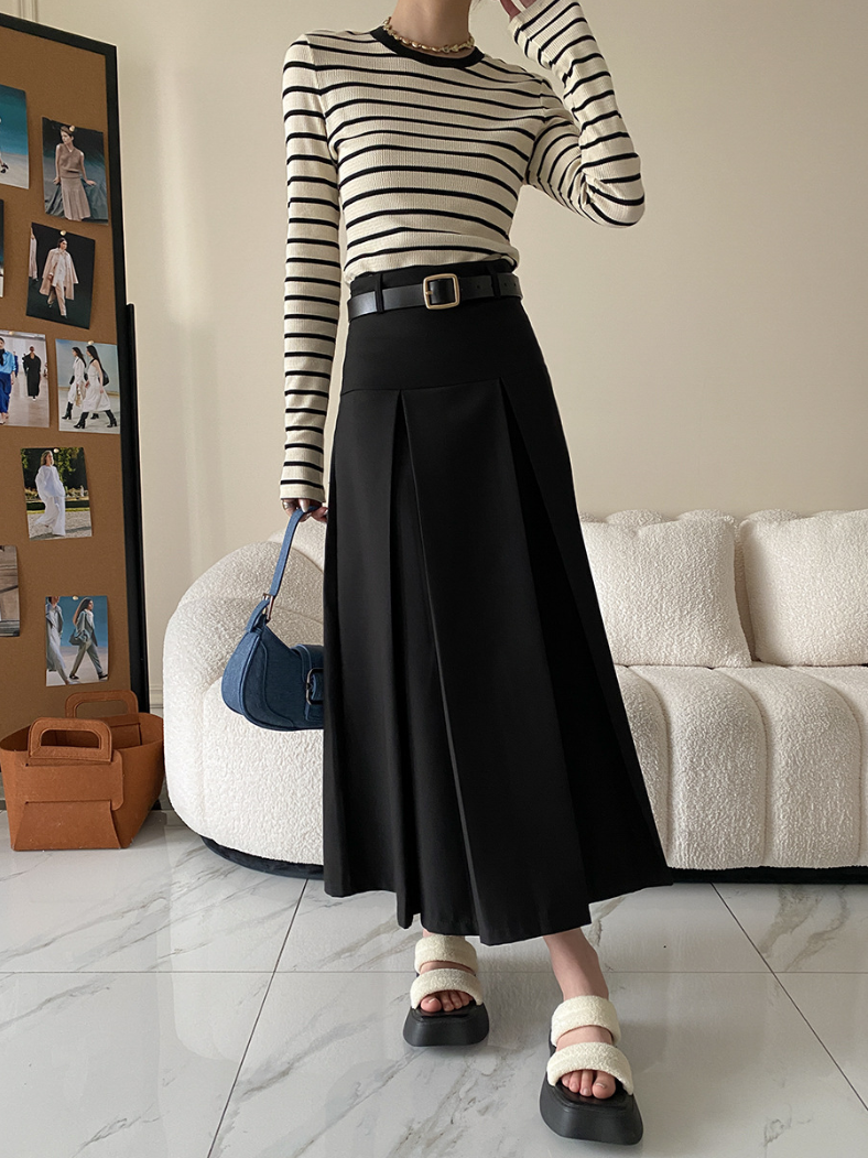 ワッフルボーダーカットソー