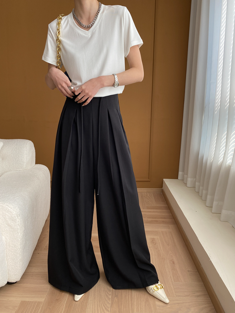 【10/31(金)PM12:00～販売START】タックデザインハイウエストワイドパンツ