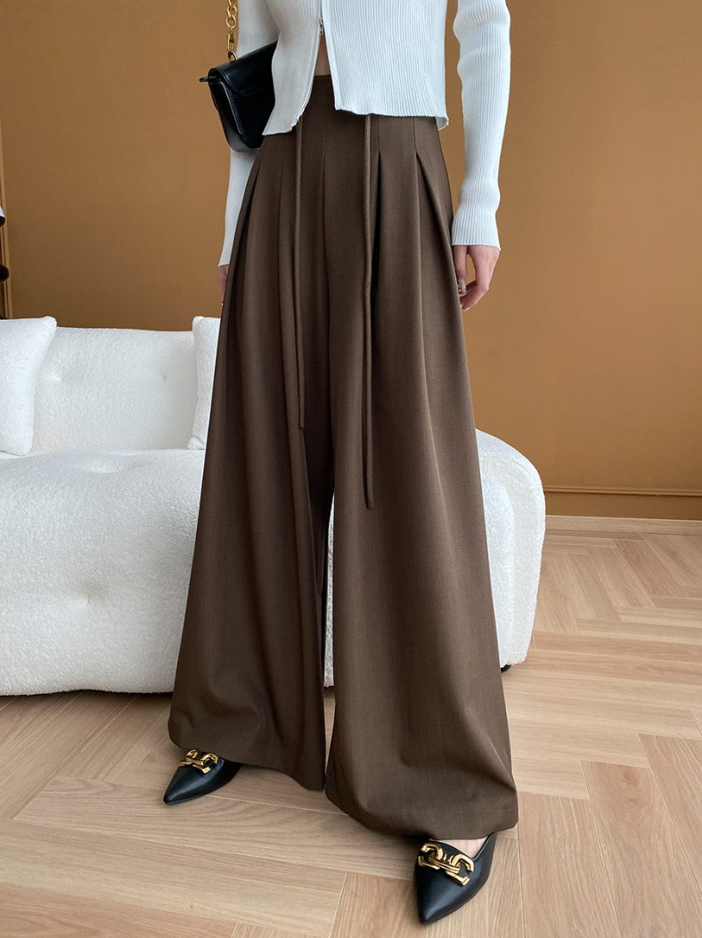 【10/31(金)PM12:00～販売START】タックデザインハイウエストワイドパンツ