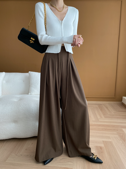 【10/31(金)PM12:00～販売START】タックデザインハイウエストワイドパンツ