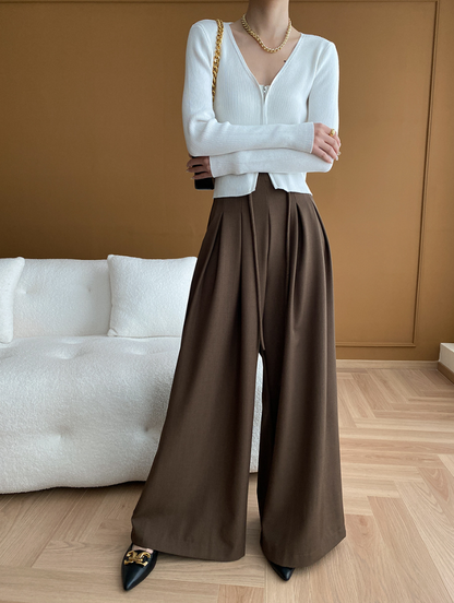 【10/31(金)PM12:00～販売START】タックデザインハイウエストワイドパンツ