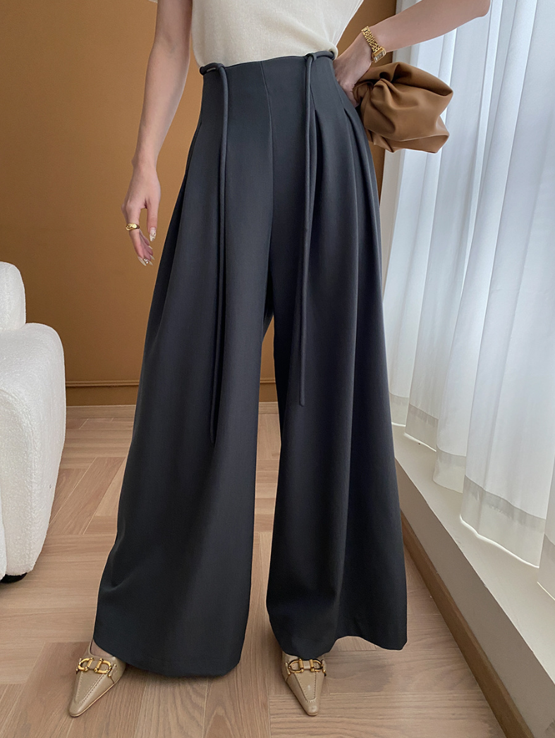 【10/31(金)PM12:00～販売START】タックデザインハイウエストワイドパンツ