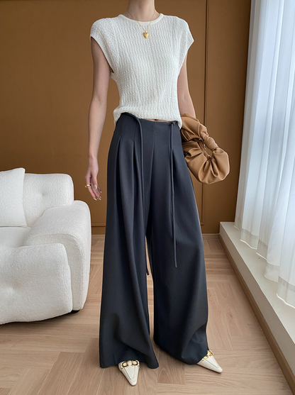 【10/31(金)PM12:00～販売START】タックデザインハイウエストワイドパンツ