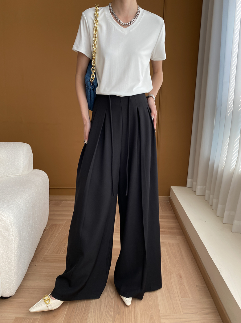 【10/31(金)PM12:00～販売START】タックデザインハイウエストワイドパンツ