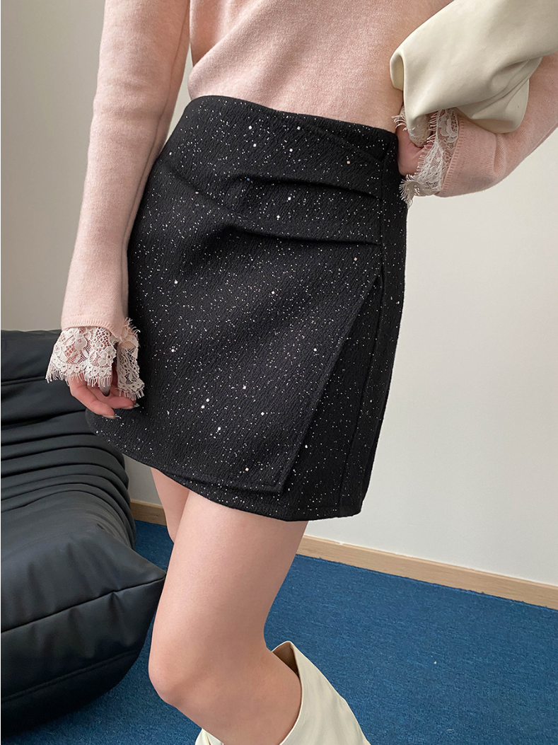 グリッターツイードミニスカート