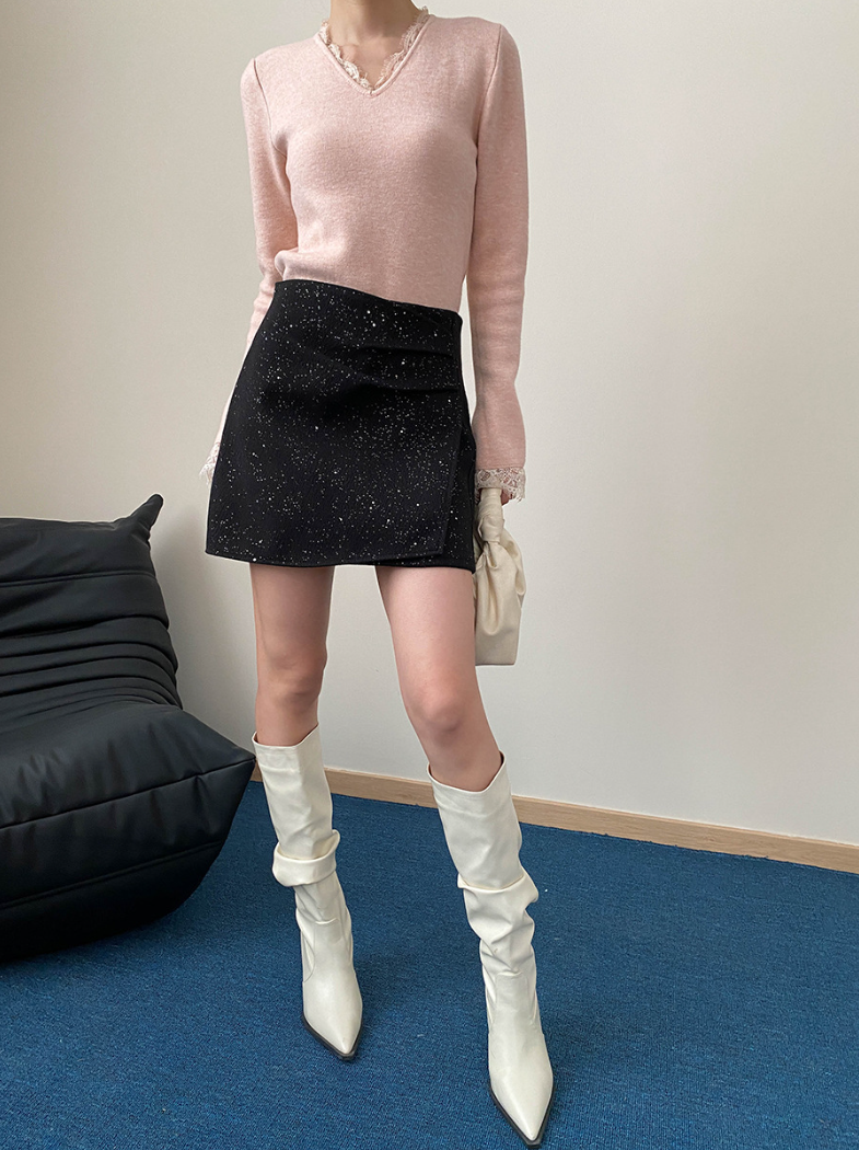 グリッターツイードミニスカート