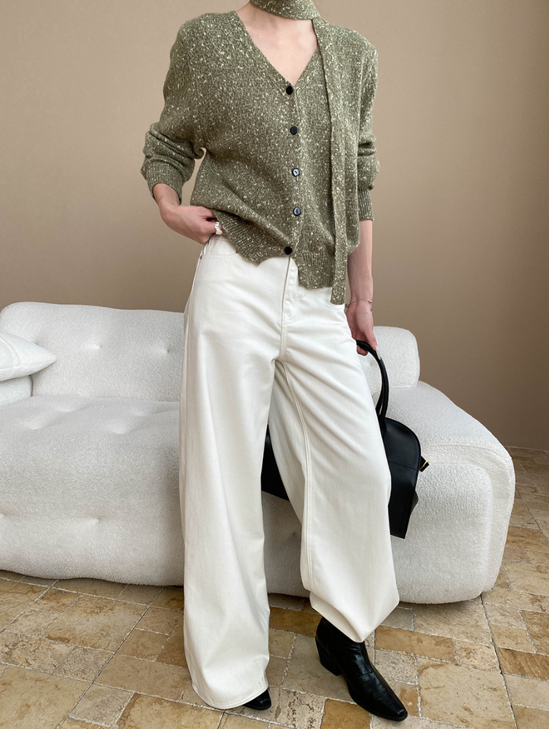 タイリボンVネックカーディガン