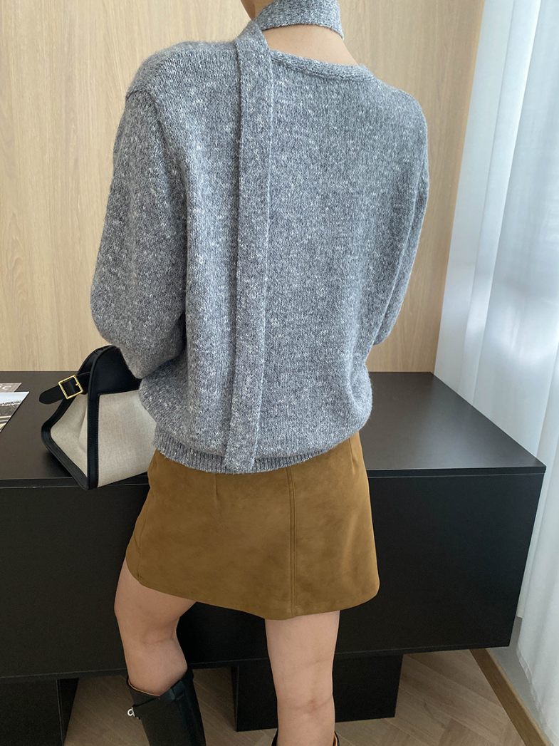 タイリボンVネックカーディガン