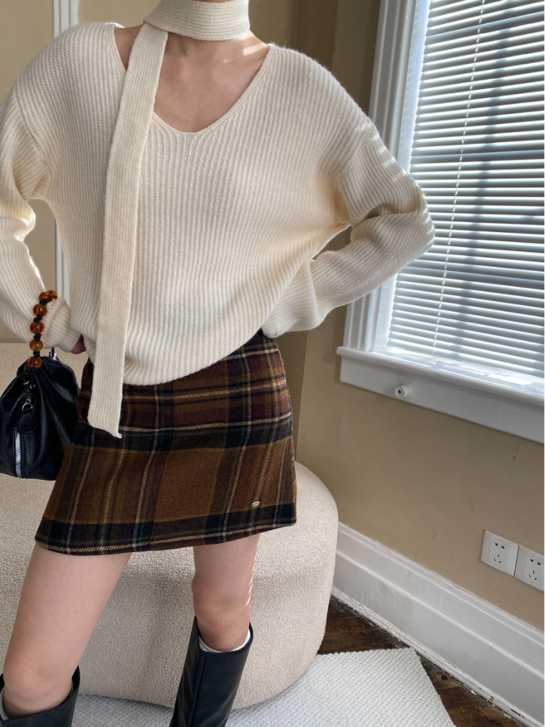 チェックツイードミニスカート