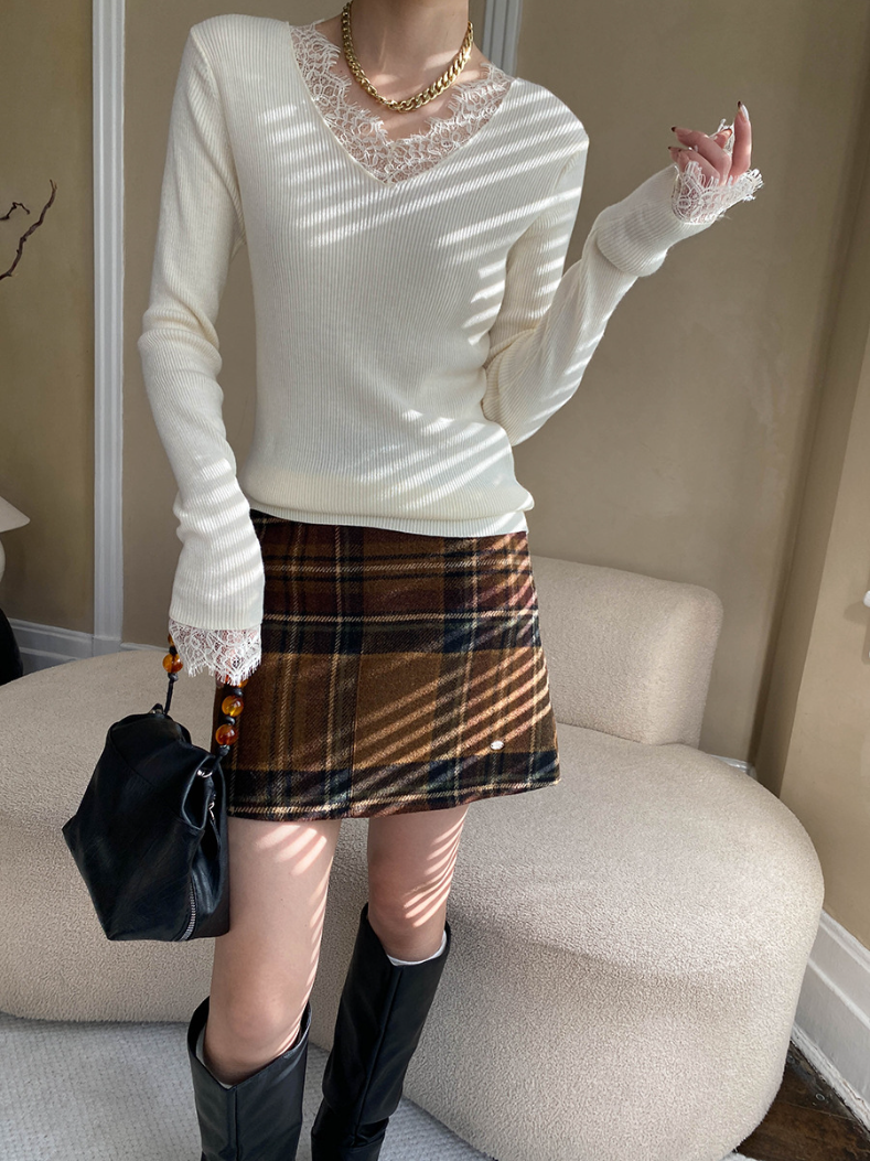 チェックツイードミニスカート