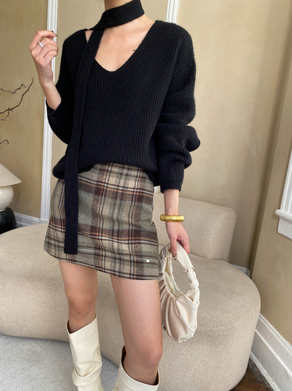 チェックツイードミニスカート