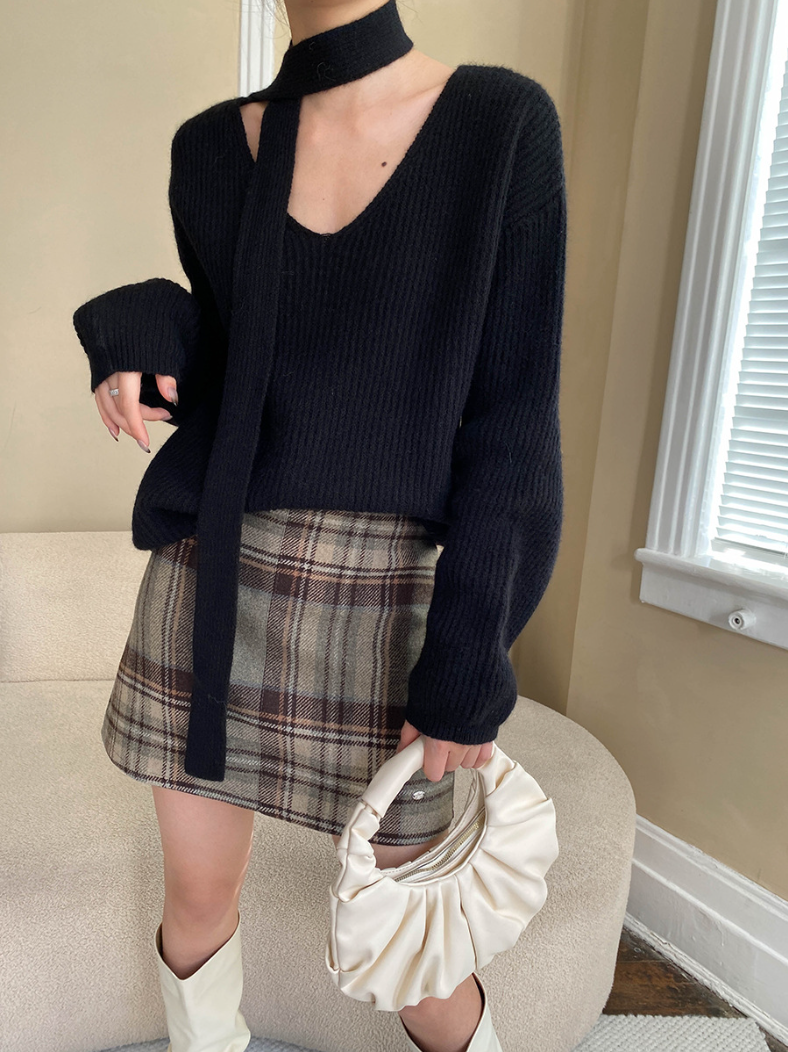 チェックツイードミニスカート