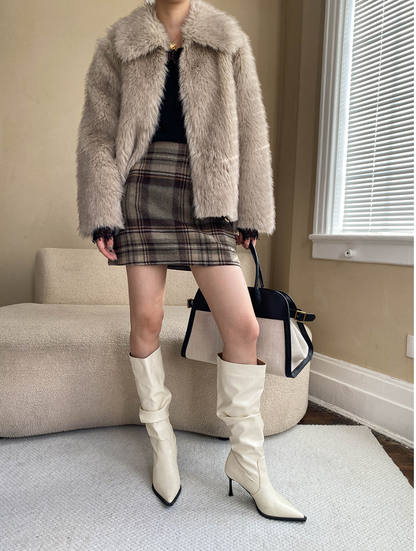 チェックツイードミニスカート