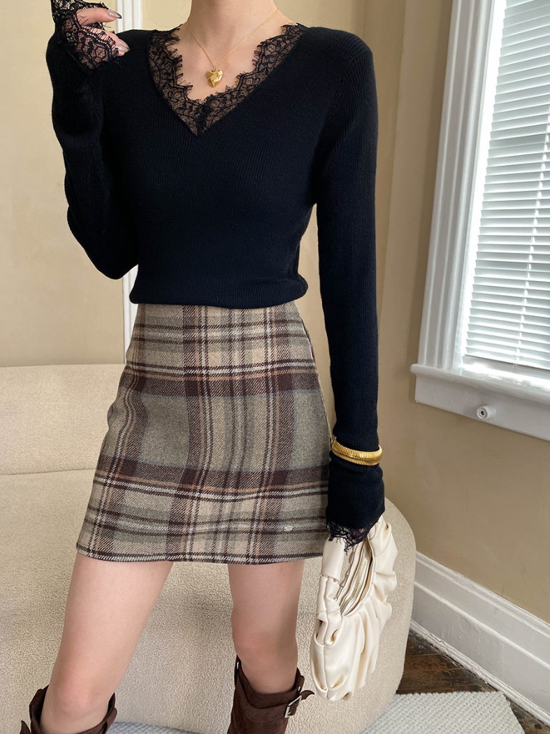 チェックツイードミニスカート