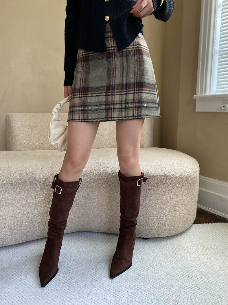 チェックツイードミニスカート