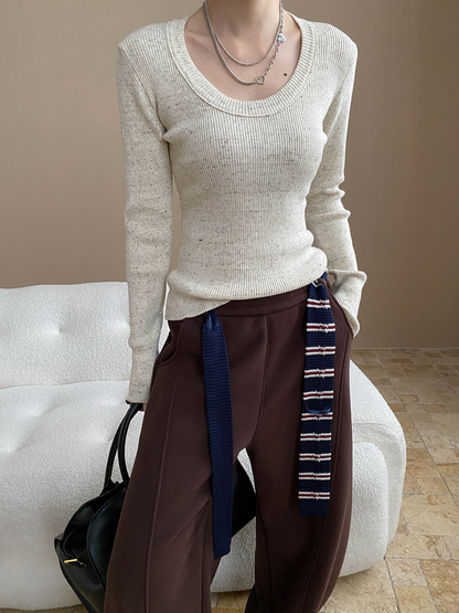 【11/7(金)PM12:00～販売START】ネップリブタイトニットトップス