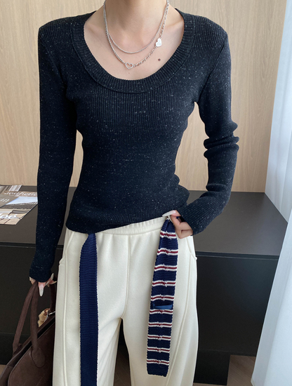 【11/7(金)PM12:00～販売START】ネップリブタイトニットトップス