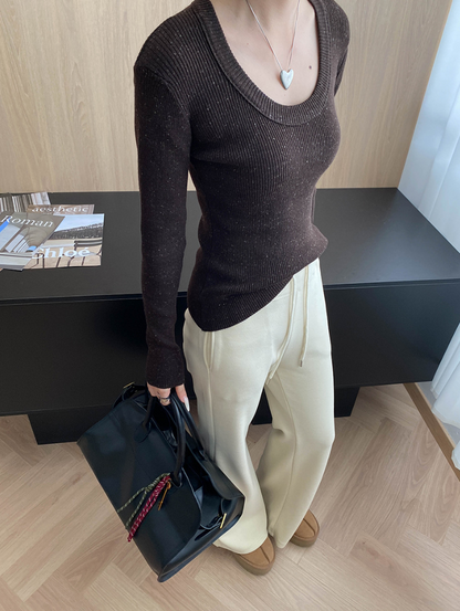 【11/7(金)PM12:00～販売START】ネップリブタイトニットトップス