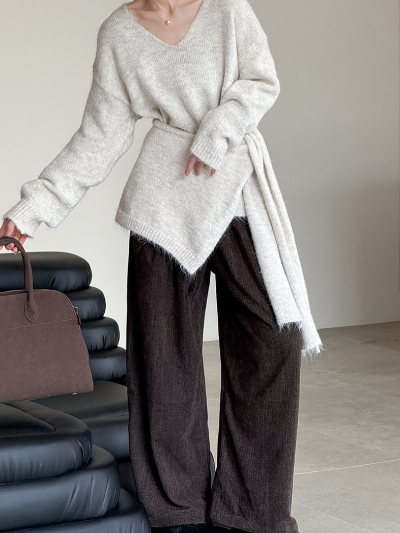 【11/7(金)PM12:00～販売START】ニットショール付きVネックプルオーバー