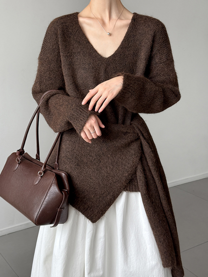 【11/7(金)PM12:00～販売START】ニットショール付きVネックプルオーバー