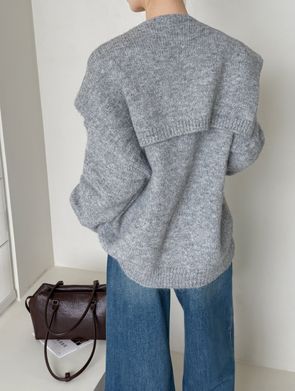 【11/7(金)PM12:00～販売START】ニットショール付きVネックプルオーバー