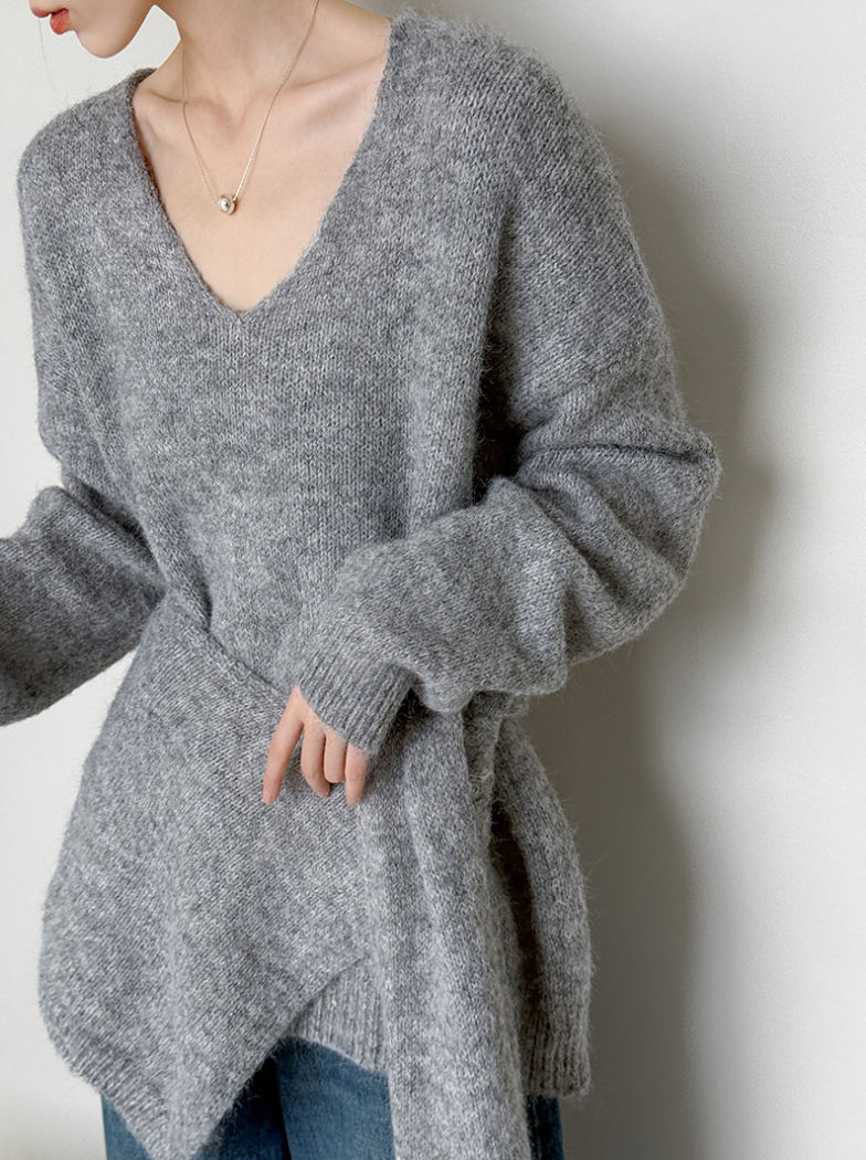 【11/7(金)PM12:00～販売START】ニットショール付きVネックプルオーバー