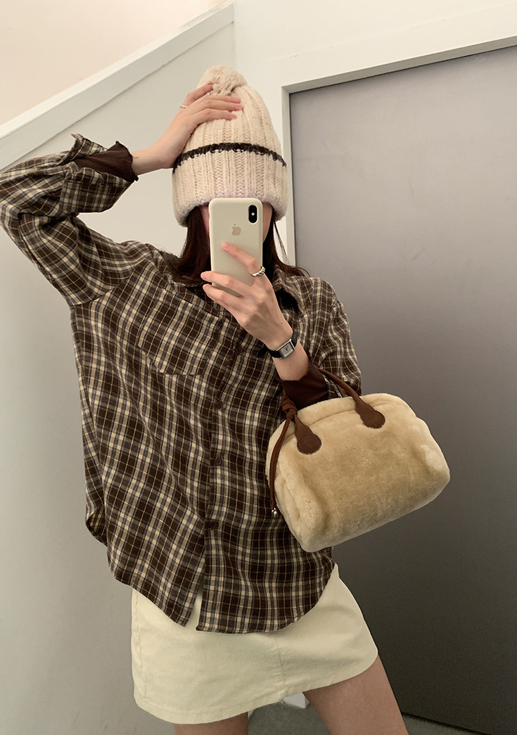 【11/7(金)PM12:00～販売START】ブラウンチェックオーバーシャツ