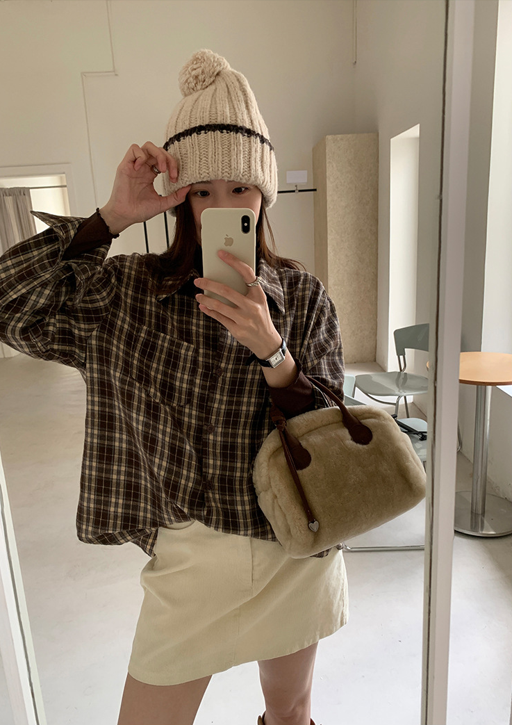 【11/7(金)PM12:00～販売START】ブラウンチェックオーバーシャツ