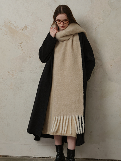 フリンジウールミックスロングマフラー