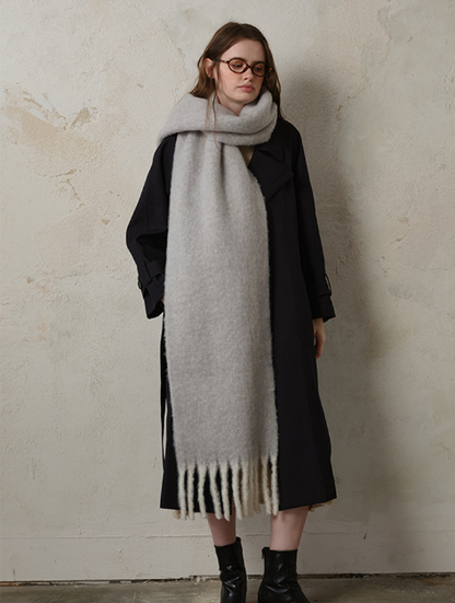 フリンジウールミックスロングマフラー