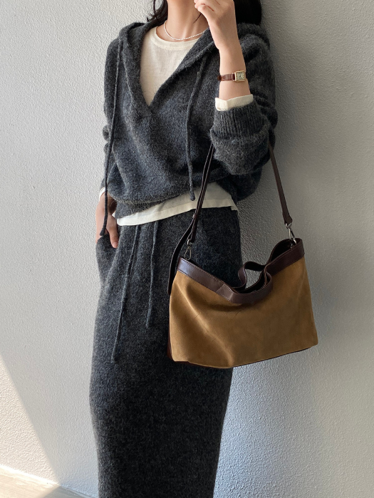 モヘアライクフーディーニットセットアップ