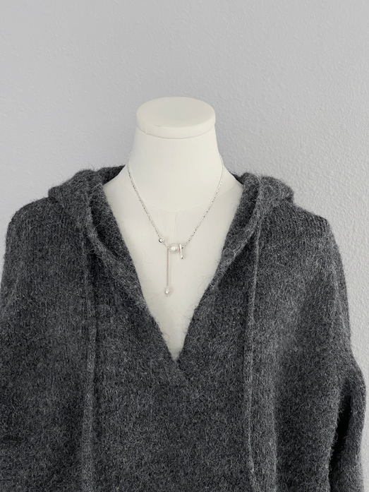 モヘアライクフーディーニットセットアップ