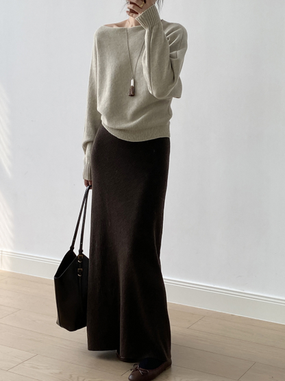 ニットナローロングスカート