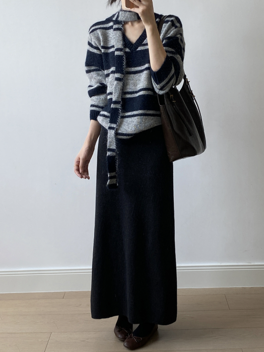 ニットナローロングスカート