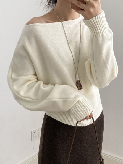 シンプルワンショルニット