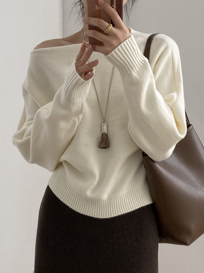 シンプルワンショルニット